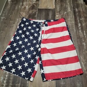 Patriotic swim shorts